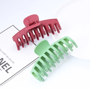 Set di grandi mollette per capelli opache in rosso vino e verde menta elegante