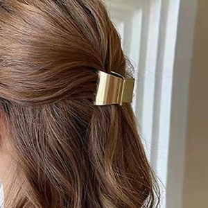 Minimalist Alloy Geometric Hair Claw Clip For Women High Gloss Electroplated Hair Catch Styling Accessory For Daily Hairstyle