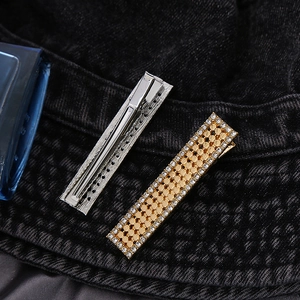 Ensemble de barrettes à cheveux géométriques en métal avec strass brillants