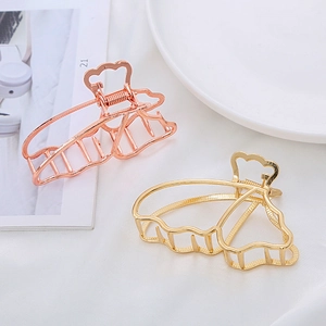 Elegant Alloy Butterfly Hollow Out Hair Claw Clip For Women Vintage Metal Hair Jaw Clip Butterfly Shaped Hair Styling Accessory