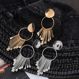 Boucles d'Oreilles Pendantes Bohèmes en Métal à Gland pour Femmes Géométriques en Alliage Martelé Grands Cercles Bijoux de Fête
