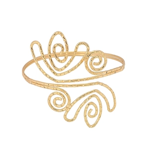 Bracciale da braccio a tulipano dorato con texture metallica e design a spirale regolabile