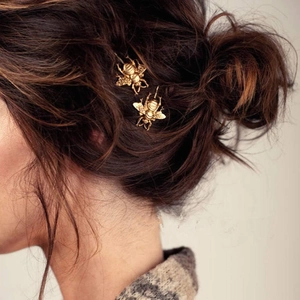 Vintage Alloy Bee Butterfly Bobby Pins For Women Gold Silver Electroplated Metal Insect Hair Clips Hair Accessories