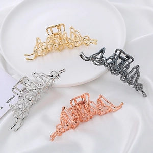 Elegante Pinza per Capelli in Metallo Svuotato a Onde Grande Molletta in Lega per Donna Accessori Capelli Moderni Minimalisti