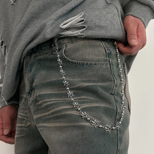 Spider Metal Trouser Chain Hip Hop Punk Style Antique Silver Wallet Chain For Men Gothic Streetwear Fashion Accessories