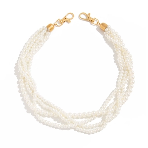 Multi-layer pearl trouser chain with gold lobster clasps for hip-hop fashion styling