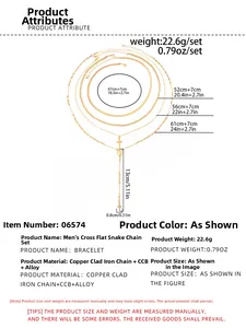 Size chart showing multi-layer gold cross pendant necklaces with precise length dimensions