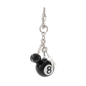 Porte-clés Hip-hop avec boule 8 noire, pendentifs cerises et étoile pour sacs ou jeans