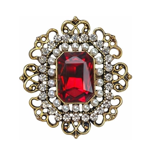 Vintage Barock Legierung Strass Brosche Rechteck Kristall Künstliche Perle Palast Stil Anstecknadel Für Hochzeit Party Damen Schmuck