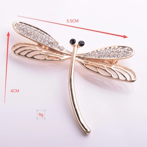 Detailed size specifications for the dragonfly brooch showing dimensions 5.5CM and 4CM