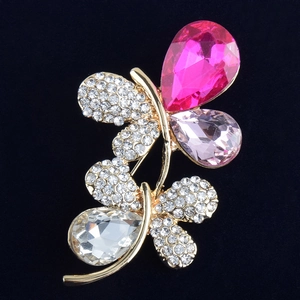Broche Papillon en Alliage de Mode Avec Incrustation de Strass Colorés Élégante Broche pour Costume de Femme Robe Accessoires Bijoux