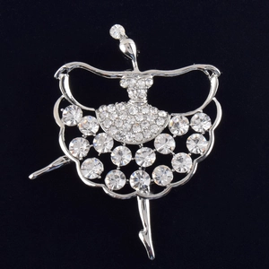 Élégante Broche Danseuse de Ballet pour Femmes Alliage de Haute Qualité Strass Incrusté Bijoux de Mode Accessoire de Vêtement Pin