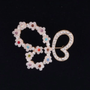 Eleganter Legierung Schmetterling Brosche Für Damen Koreanische Mode Mehrfarbig Strass Blume Pin Vintage Anzug Schmuck
