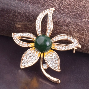 Brosche Im Koreanischen Stil Legierung Blume Mit Kunstperle Strass Blau Bernstein Edelstein Elegant Bankett Party Brosche Für Damen