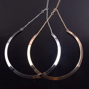 Punk style Harajuku vintage metal collars in silver and rose gold finish for women