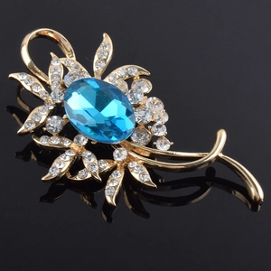 Élégante Broche Fleur en Alliage pour Femme Broche en Cristal Artificiel et Strass de Haute Qualité pour Mariage et Fête