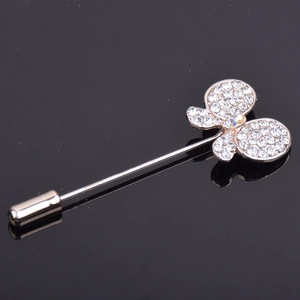 Broche Papillon en Strass pour Femmes en Alliage de Cristal Forme d'animal Pince à écharpe Bijoux Cadeau Or Argent Or Rose