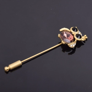 Broche Épingle Vintage en Alliage Chouette avec Strass pour Femme Bijoux de Mariage Fête Chouette Animal Or Violet
