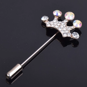 Broche Clou Couronne en Alliage Élégant Avec Strass Cristal Künstliche Perle Épingle de Revers pour Mariage Mariée Femmes Bijoux