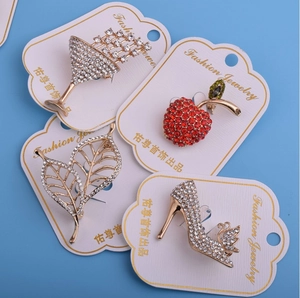 Broches luxueuses avec strass en forme de cocktail, pomme, feuille et chaussure