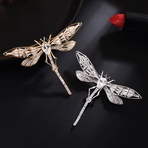 Élégante Broche Libellule En Cuivre Pour Femmes Brillant Zircon Incrusté Animal Épingle De Poitrine Pour Costume Manteau Bureau Banquet Bijoux Accessoire
