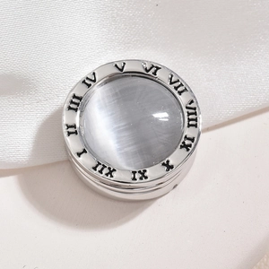 Vintage Roman Numeral Round Magnetic Brooch For Women Copper Zirconia Anti-exposure Shirt Button Fashion Jewelry