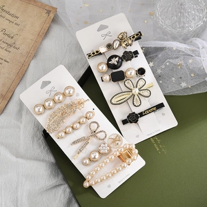 Barrettes à Cheveux en Alliage Mode Coréenne Avec Künstliche Perle Artificielle Strass Plume Abeille Fleur Étoile pour Femme Accessoires