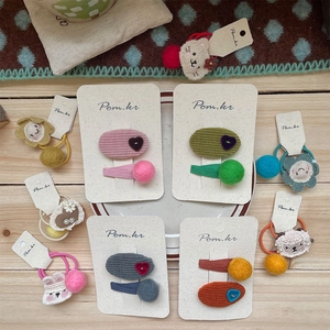 Handgefertigte Stoff Blumen Pompon Haarklammern Und Haargummis Süße Tier Herz Haarschmuck Für Mädchen Kinder Koreanische Kopfbedeckung