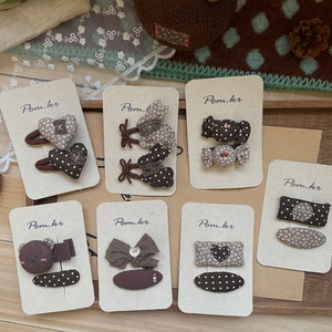 Ensemble d'accessoires cheveux faits main avec motifs à pois et petits ours mignons
