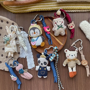 Portachiavi in peluche fatti a mano a forma di orsetto per borse da bambini