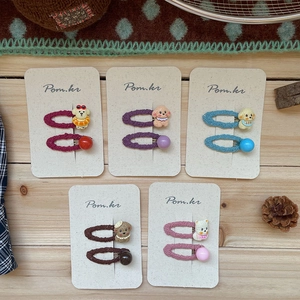 Lot de dix jolies pinces à cheveux artisanales en tissu motif chiot en plusieurs coloris