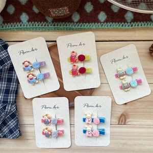Lindas Pinzas para el Cabello de Animales de Dibujos Animados para Niñas Terciopelo Envuelto Horquillas con Pompones Niños Oso Conejo Perro Accesorios
