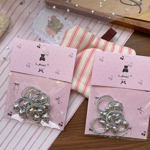 Sweet silver bow elastic hair ties set with star and heart pendants for girls