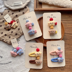 Handgefertigte Kinder Süße Plüsch Stern Haarspangen Und Haargummi Set Niedliche Sternmuster Stoff Haarnadeln Für Mädchen Haarschmuck