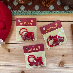 Coffret d'accessoires cheveux rouges à pois pour filles avec pinces et chouchous