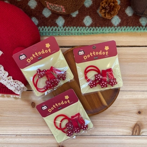 Collection Accessoires Cheveux Enfants Pois Rouges Cœur Étoile Rond Pinces en Tissu Fait Main Élastiques pour Filles Quotidien