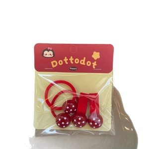 Set d'accessoires cheveux rouges à pois pour enfants avec élastiques et barrettes chic