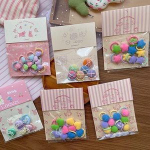 Süße rosa Kinder Haargummis Set mit Herz und Stern Mustern in schöner Verpackung