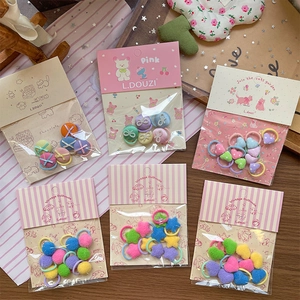 Süße Macaron-Farbe Plüsch Herz Stern Haargummis Für Kinder Mädchen Süße Stoff Elastische Haarringe Schmetterlingsknoten Pferdeschwanzhalter