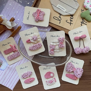 Lot de barrettes à paillettes roses pour filles avec étoiles et fleurs de style coréen