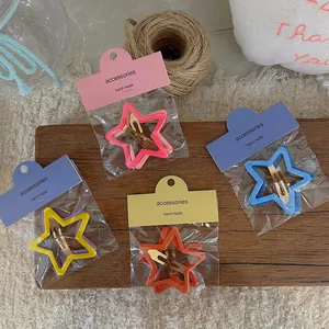 Barrettes à Cheveux Douces en Forme d'Étoile pour Enfants Épingles à Cheveux Pentagramme en Plastique Alliage Filles Accessoires