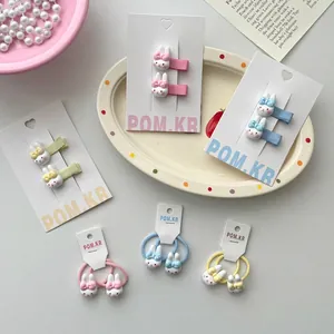 Schattige Konijn Kinderen Haarclips Haarelastiekjes Set Dier Strik Stof Hars Haaraccessoires Voor Meisjes Dagelijks Decor