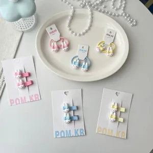 Schattige konijnen haarspeldjes en haarelastiekjes set voor meisjes in diverse kleuren