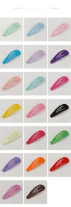 Catalogue détaillé montrant 20 couleurs de barrettes BB goutte d'eau en métal de 3cm