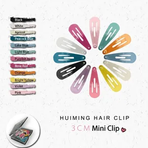 Lot de 12 mini barrettes colorées de 3 cm pour enfants avec une boîte de rangement pratique