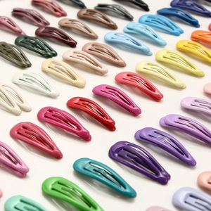 Barrettes goutte de 5cm en laque mate pour filles en plusieurs couleurs de bonbons