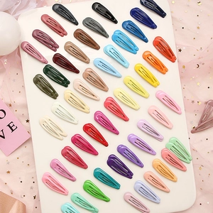 Lot de barrettes à cheveux en métal coloré en forme de goutte, finitions mates et brillantes