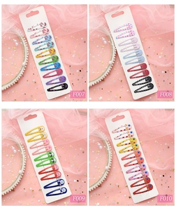 Détails de barrettes BB colorées pour filles avec motifs cartoon en lot de 4 cartes