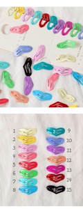 Selection of 2.5cm mini heart-shaped metal BB hair clips in 15 vibrant painted colors