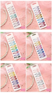 Détail du lot de 10 barrettes BB imprimées de dessins animés pour enfants sur carte